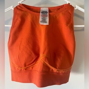 Gymshark Orange Racerback Stretch Apex Seamless Sports Bra Womens Size M